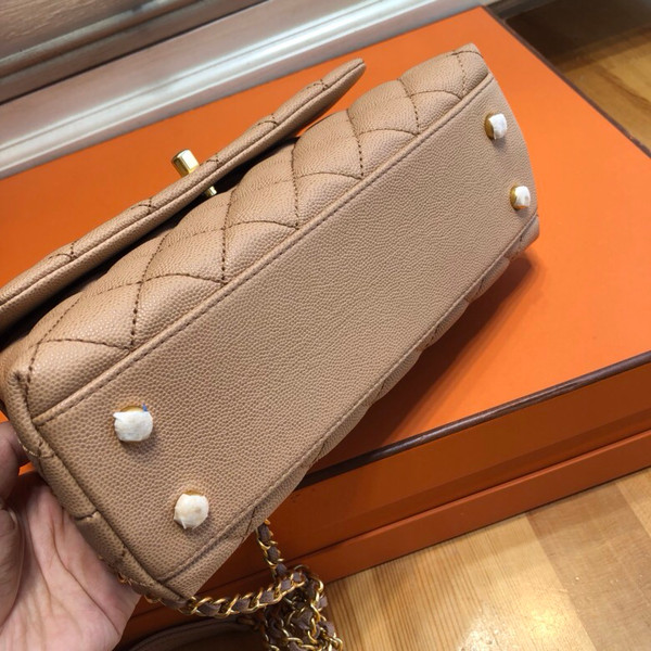 Chanel Nude Calfskin/Lizard Coco Handle Bag