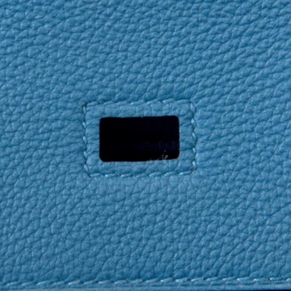 Hermès  75 Blue Jean 35  Togo Leather Gold Hardware