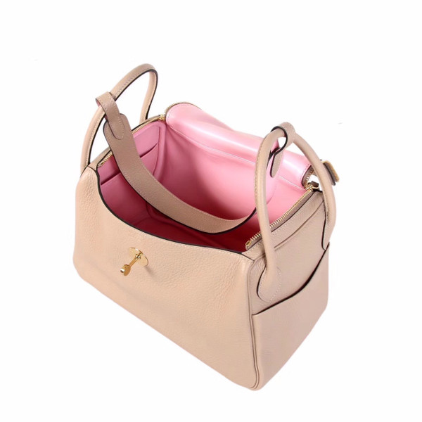 Hermes Gris Tourterelle/ Pink Sakura Lindy 30  Togo Gold HW
