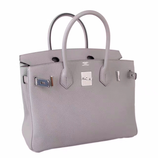Hermès 8U Bleu Glacier Birkin 30 cm Togo Leather Palladium Hardware