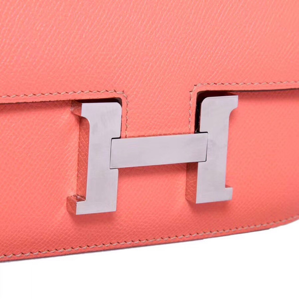 Hermes Pink Flamingo Constance 24 Epsom bag with Palladium Hardwares