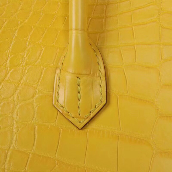 Hermes Soleil Yellow Birkin Bag 25cm Niloticus Crocodile Leather Gold Hardware