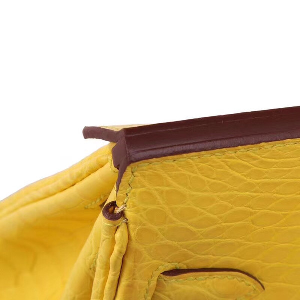 Hermes Soleil Yellow Birkin Bag 25cm Niloticus Crocodile Leather Gold Hardware
