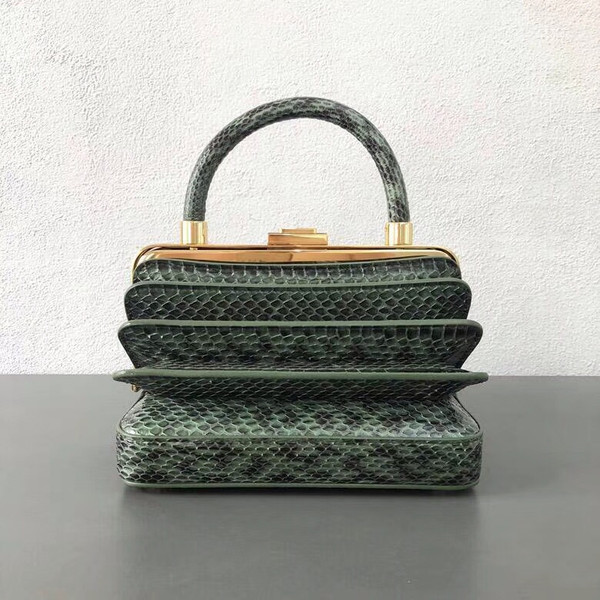 Gabriela Hearst Diana Bag Snake Green