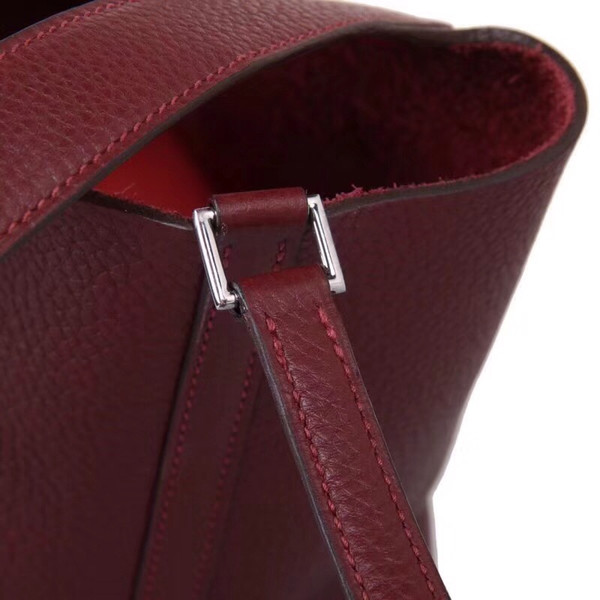 Hermes Rouge H/Rough VF Picotin Lock MM Togo Leather Bag