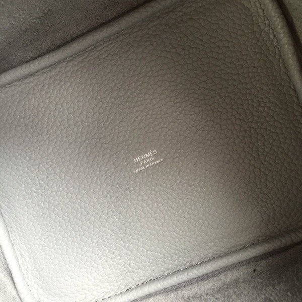Hermes Pearl Grey/ Blue Saphir  Picotin Lock MM Togo Leather Bag