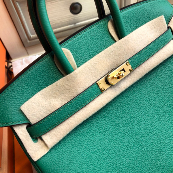 Hermes U4 Vert  Birkin 25 cm Togo Gold Hardware