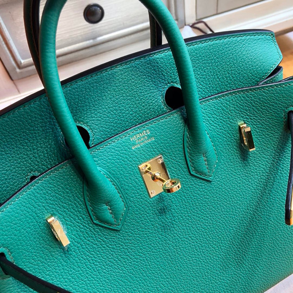 Hermes U4 Vert  Birkin 25 cm Togo Gold Hardware