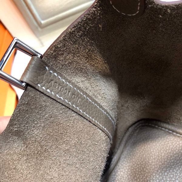 Hermes Etoupe Picotin Lock 18 Togo Leather Bag