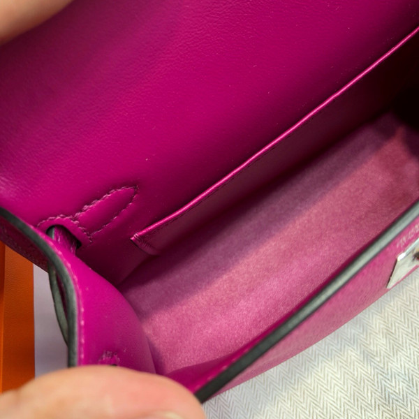 Hermes  L3 Rose Purple Mini Kelly II 20 Epsom  Palladium Hardware
