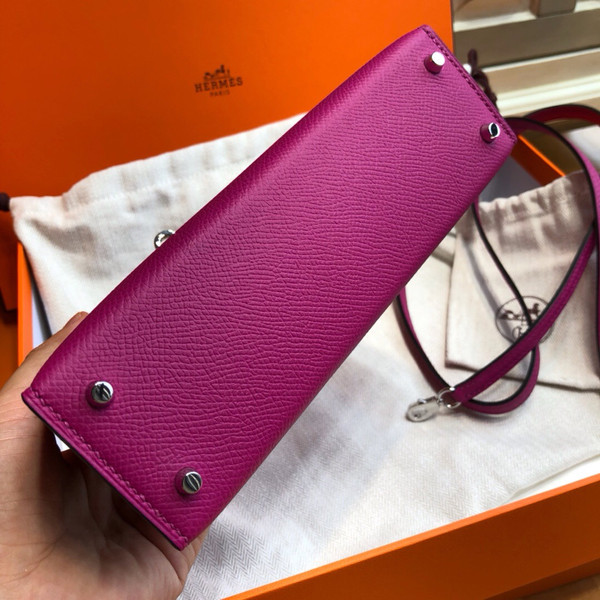 Hermes  L3 Rose Purple Mini Kelly II 20 Epsom  Palladium Hardware
