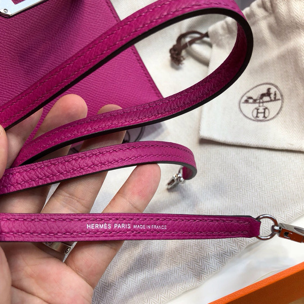 Hermes  L3 Rose Purple Mini Kelly II 20 Epsom  Palladium Hardware
