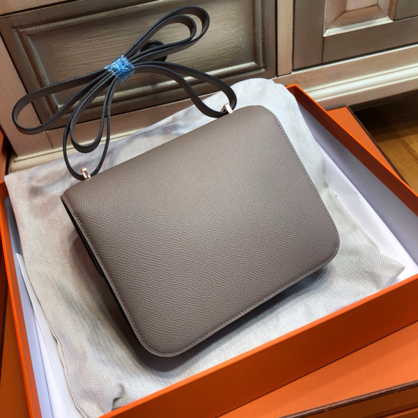 Hermes  M8 Gris Asphalte Constance 24 Epsom bag with Gold Hardwares