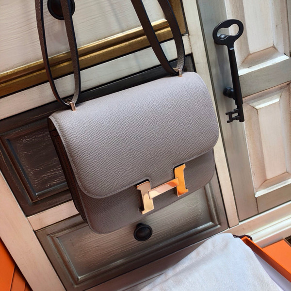 Hermes  M8 Gris Asphalte Constance 24 Epsom bag with Gold Hardwares