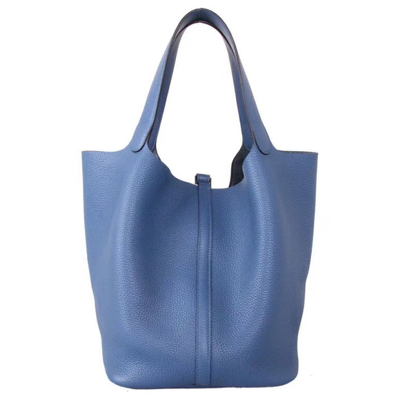 Hermes R2 Bleu Agate Picotin Lock MM Togo Leather Bag