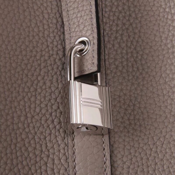 Hermes  M8 Gris Asphalte Picotin Lock GM Togo Leather Bag