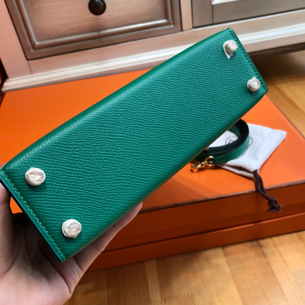 Hermès Z6 Malachite  Mini Kelly  Epsom leather Gold hardware