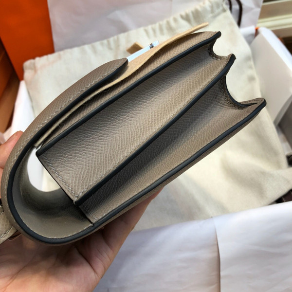 Hermes  M8 Gris Asphalte Constance 18 Epsom bag with Palladium Hardwares