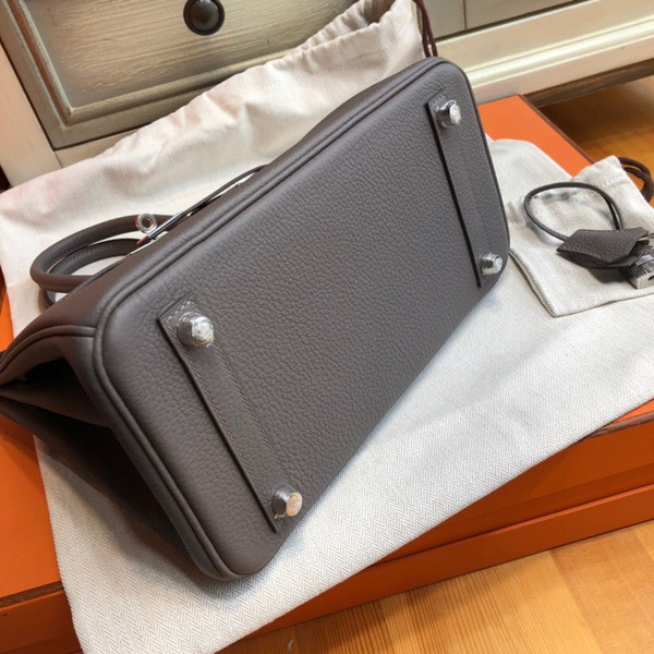Hermes 81 Gris Tourterelle Birkin 25cm Togo Palladium Hardware