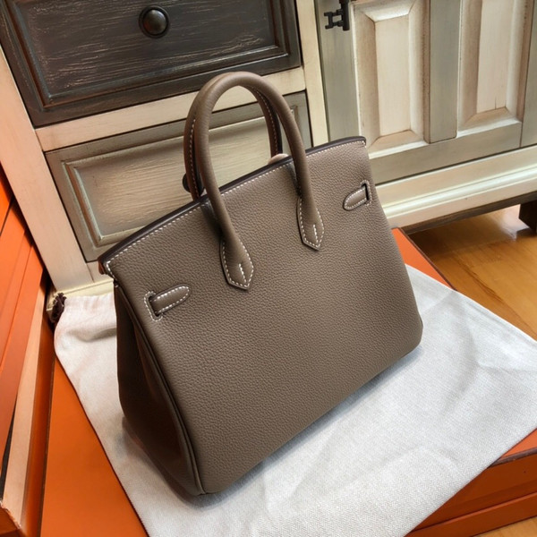  Hermes 18 Etoupe Birkin 25 Togo leather Gold Hardware