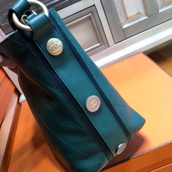 Chanel Calfskin Botton Up Hobo Bag Green A57573