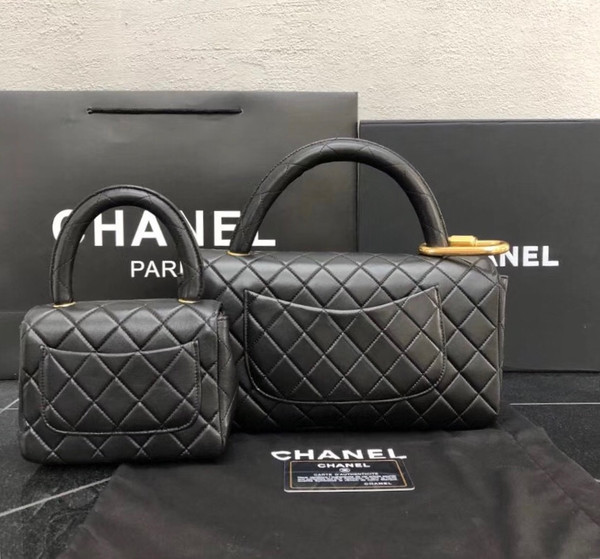 Chanel vintage duo flap bag Black