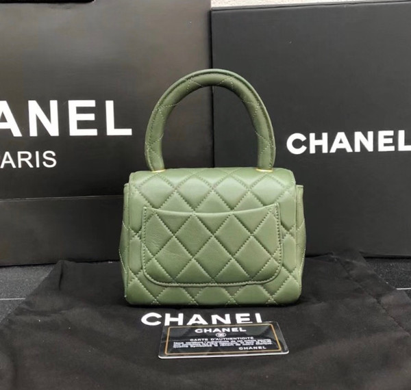 Chanel vintage duo flap bag Green