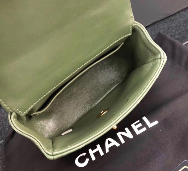 Chanel vintage duo flap bag Green