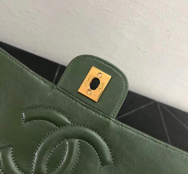 Chanel vintage duo flap bag Green