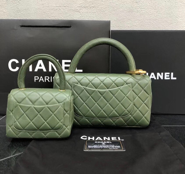 Chanel vintage duo flap bag Green
