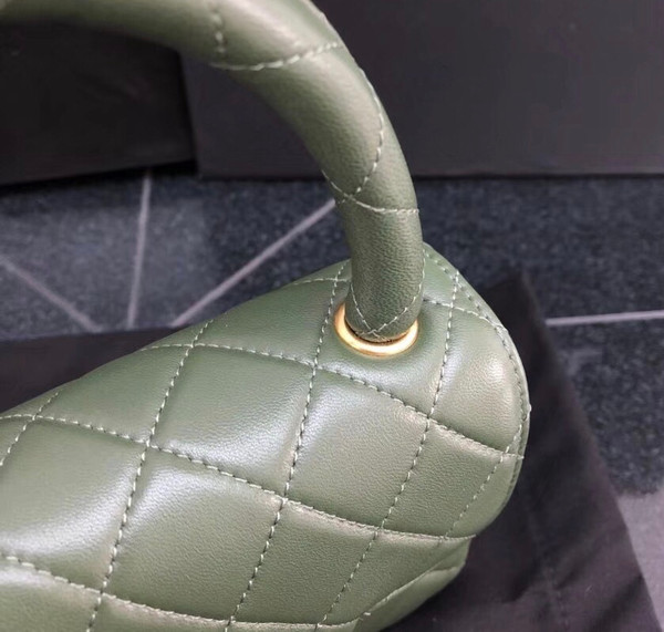 Chanel vintage duo flap bag Green