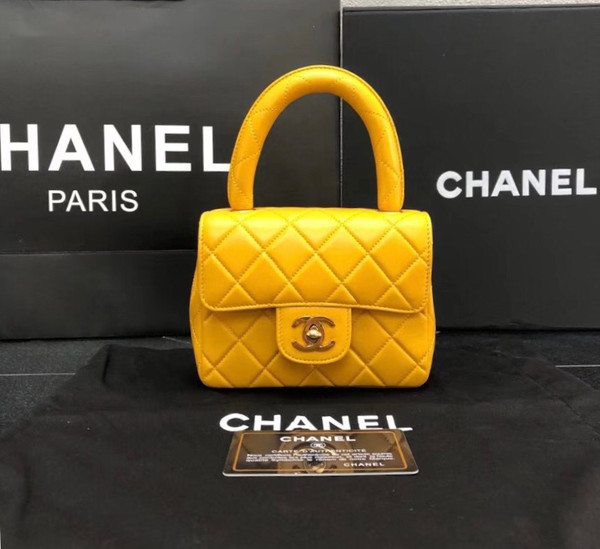 Chanel vintage duo flap bag Yellow