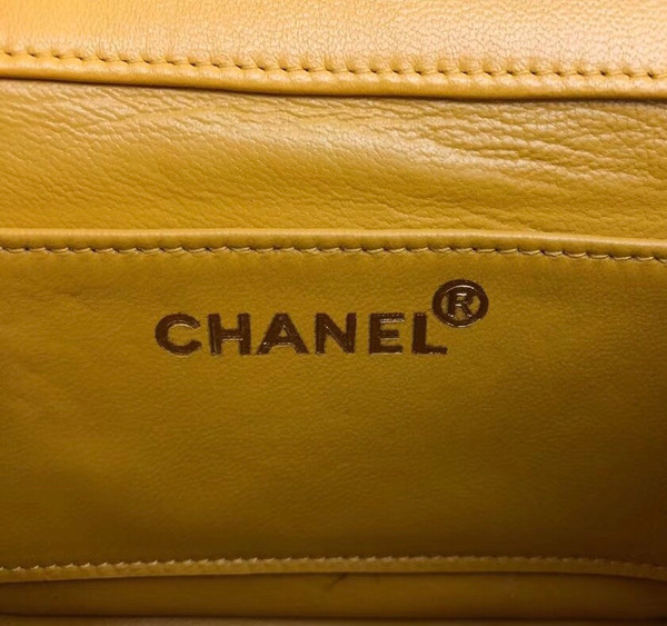 Chanel vintage duo flap bag Yellow