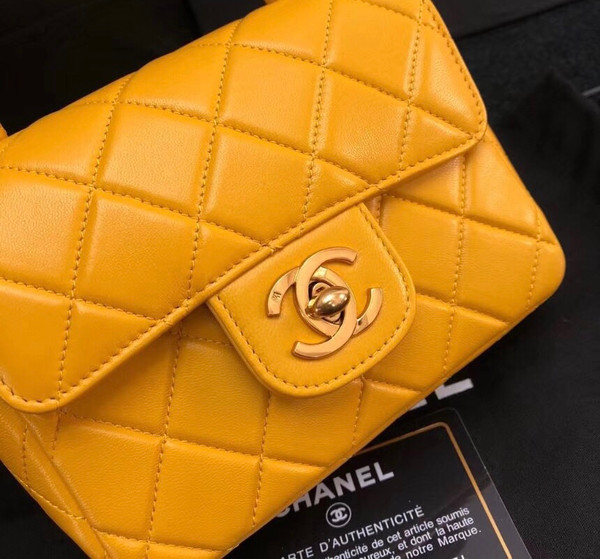 Chanel vintage duo flap bag Yellow