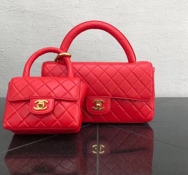 Chanel vintage duo flap bag Red