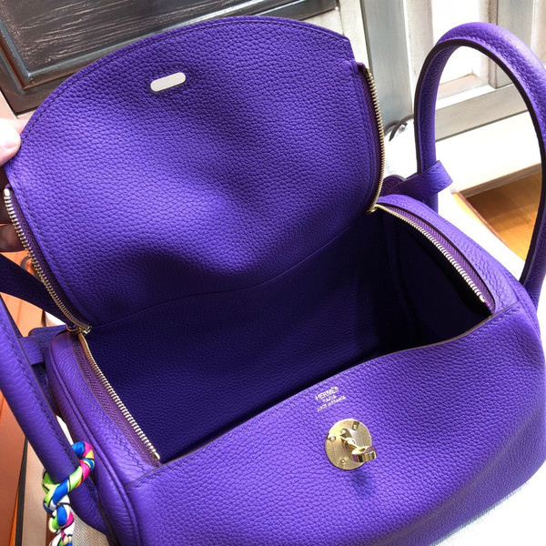 Hermes  5L Ultraviolet Lindy 30 Togo Gold Hardware