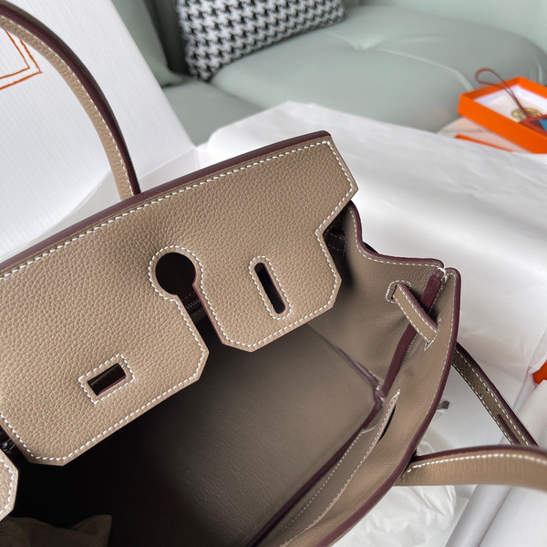 Hermès 18 Etoupe Birkin 30 cm Togo Leather Palladium Hardware