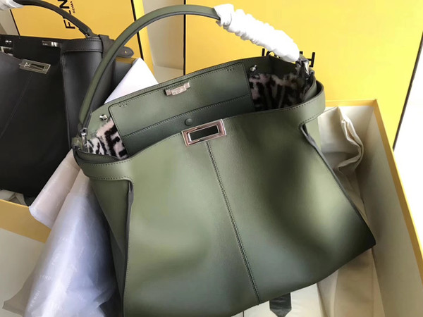 PEEKABOO X-LITE Green leather bag