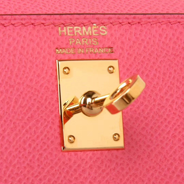 Hermès U5 Rose Lipstick  Kelly 28  Epsom Gold Hardware