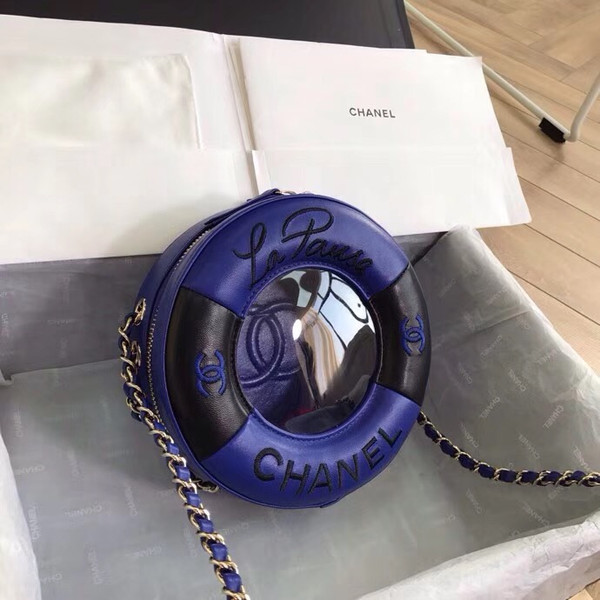 Chanel Small Round Bag Blue