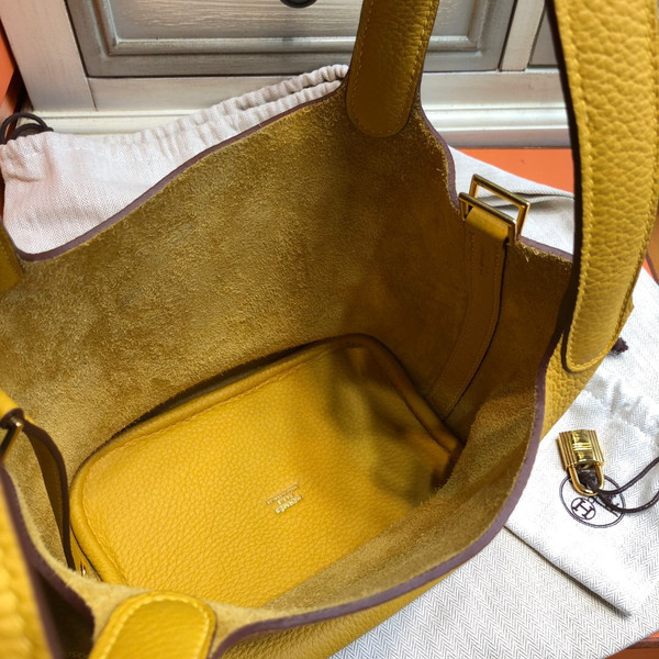 Hermes 9V Sun Yellow  Picotin Lock 18 Togo Leather Bag