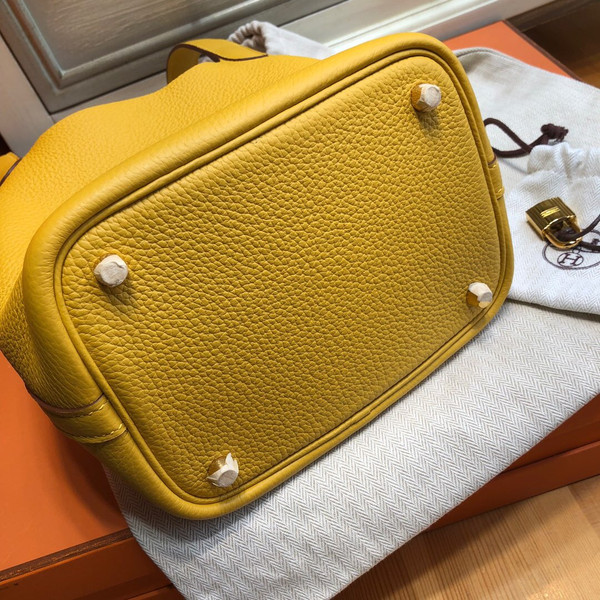Hermes 9V Sun Yellow  Picotin Lock 18 Togo Leather Bag