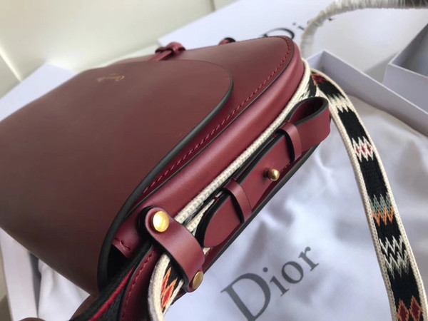 Christian Dior DIORODEO CALFSKIN FLAP BAG Red