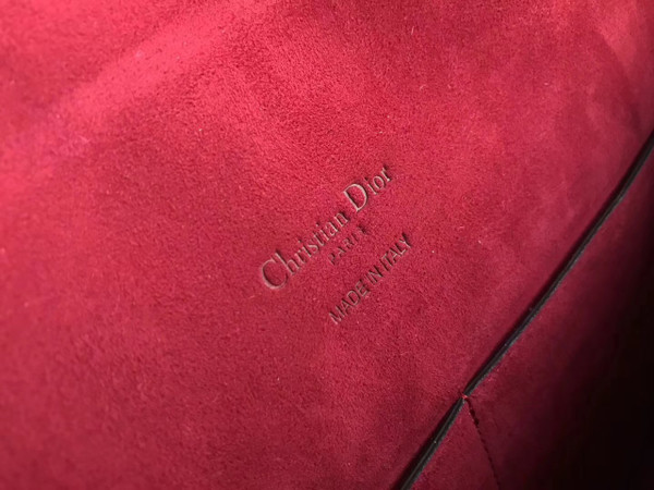 Christian Dior DIORODEO CALFSKIN FLAP BAG Red