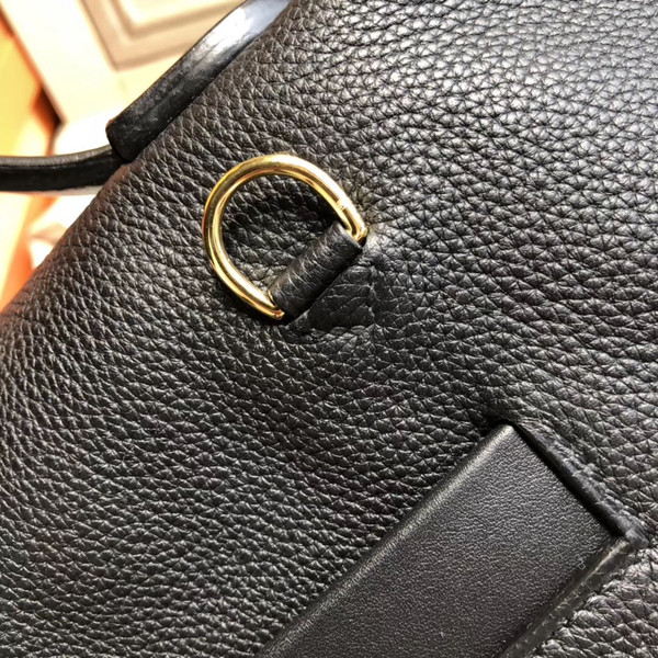 Hermes Kelly 24/24 Black Swift & Togo Leather with Gold Hardware