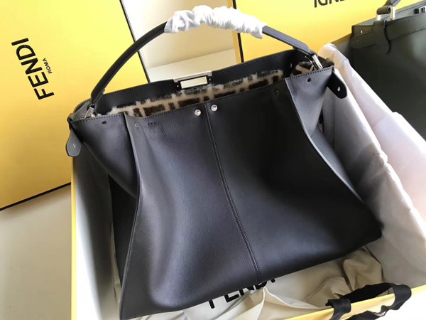 PEEKABOO X-LITE Black leather bag