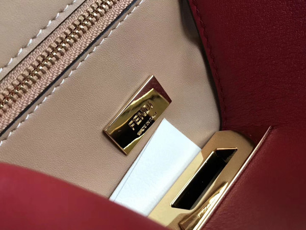 Fendi PEEKABOO X-LITE REGULAR Red leather bag