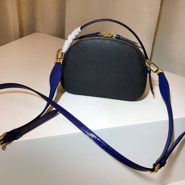 Prada Odette Saffiano leather bag Black/Blue