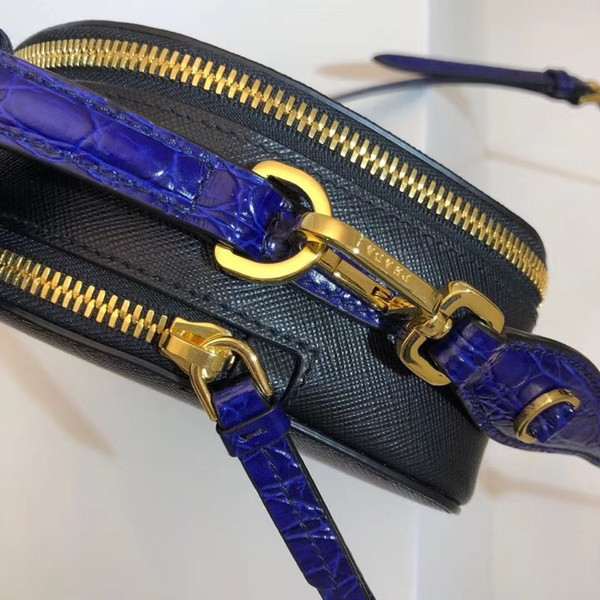Prada Odette Saffiano leather bag Black/Blue