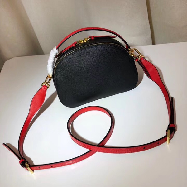 Prada Odette Saffiano leather bag Black/Red